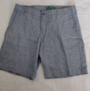Tenth+Ocean Chambray Blue Linen/Cotton Men Shorts Size 34